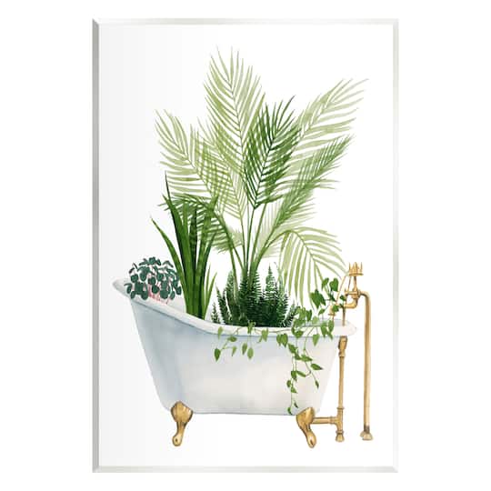 Stupell Industries Various Plants Greenery Vintage Tub Wall Plaque Art